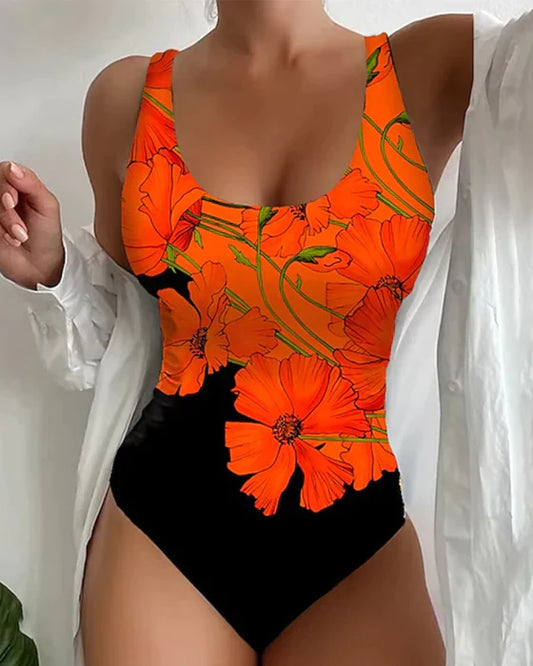 Rita® | Modischer einteiliger Badeanzug mit Blumendruck
