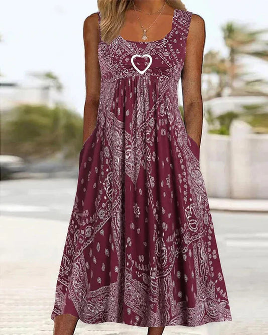 Cristina® | Ärmelloses Kleid mit Print und Herz-Detail